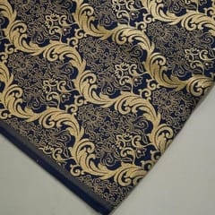 Navy blue Kimkhab Brocade( 1 mtr piece )