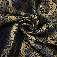 Navy blue Kimkhab Brocade( 1 mtr piece )