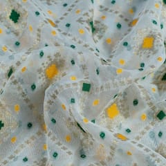 White Dyeable Georgette Jacquard fabric