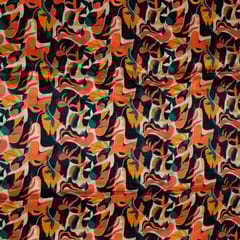 Multi Color Pure Crepe Jungle Abstract Digital Printed Fabric
