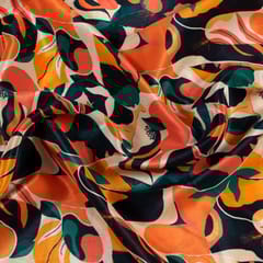 Multi Color Pure Crepe Jungle Abstract Digital Printed Fabric