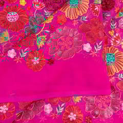 Rani Color Georgette Multicolor Thread Embroidered Fabric