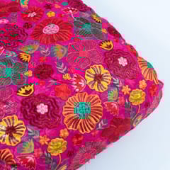 Rani Color Georgette Multicolor Thread Embroidered Fabric