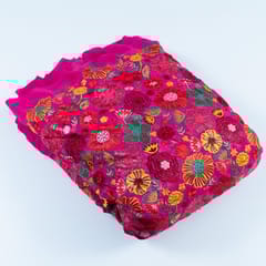 Rani Color Georgette Multicolor Thread Embroidered Fabric