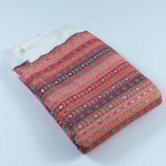 Pink Georgette Digital Print with Embroidered Fabric