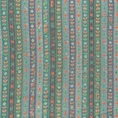 Green Georgette Digital Print with Embroidered Fabric