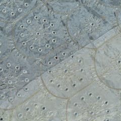 Uppada Silk Faux Mirror Embroidered Fabric