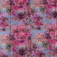 Grey Colour Organza Digital Printed Fabric