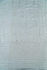 Dyeable Georgette Sequins and Zari Embroidered Fabric Big Width