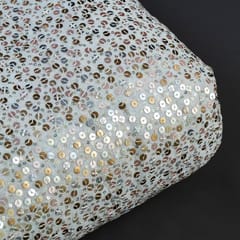 Dyeable Multi Colour Georgette Sequins Embroidered Fabric