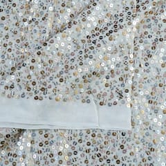 Dyeable Multi Colour Georgette Sequins Embroidered Fabric
