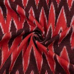 BROWN WITH RED ZIGZAG