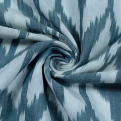WHITE  WITH GREY IKAT fabric