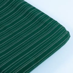 Green Colour Kantha Dobby Strips fabric