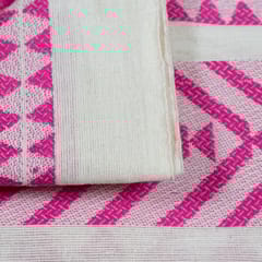 WHITE WITH PINK STRIPES JACQUARD fabric