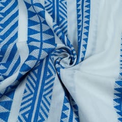 WHITE WITH TRIANGLE STRIPES JACQUARD fabric
