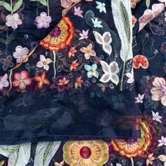 Blue Colour Organza Emboridery fabric