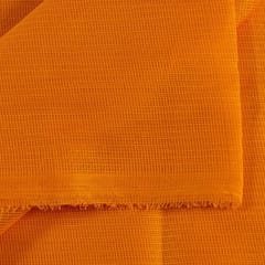 Orange Colour Kota Doria Checks fabric