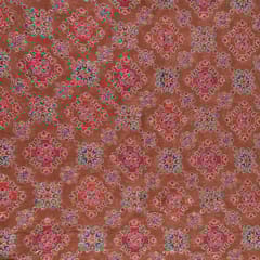 Brown Colour Georgette Print With Embroidered Fabric