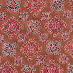 Brown Colour Georgette Print With Embroidered Fabric