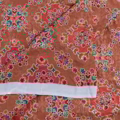 Brown Colour Georgette Print With Embroidered Fabric