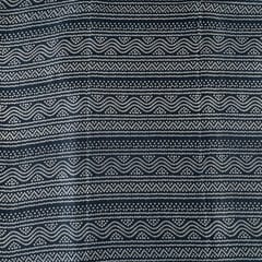 Black Colour Mashru Silk Ajrakh Printed Fabric