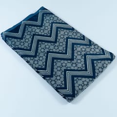 Blue Colour Mashru Silk Ajrakh Printed Fabric