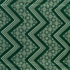 Green Colour Mashru Silk Ajrakh Printed Fabric