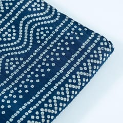 Blue Colour Mashru Silk Ajrakh Printed Fabric