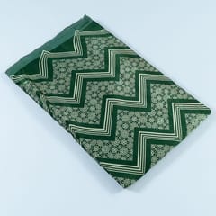 Green Colour Mashru Silk Ajrakh Printed Fabric
