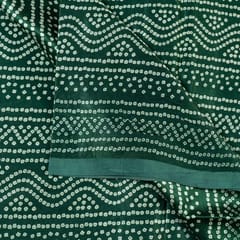 Green Colour Mashru Silk Ajrakh Printed Fabric