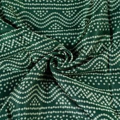 Green Colour Mashru Silk Ajrakh Printed Fabric