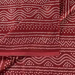 Maroon Colour Mashru Silk Ajrakh Printed Fabric