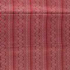 Maroon Colour Mashru Silk Ajrakh Printed Fabric