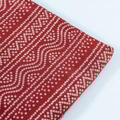 Maroon Colour Mashru Silk Ajrakh Printed Fabric
