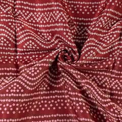 Maroon Colour Mashru Silk Ajrakh Printed Fabric