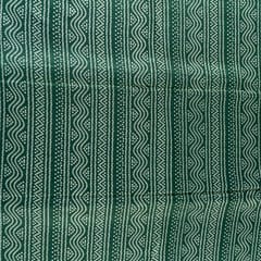Green Colour Mashru Silk Ajrakh Printed Fabric