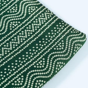 Green Colour Mashru Silk Ajrakh Printed Fabric