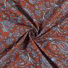 Brown Colour Pashmina Printed Fabric