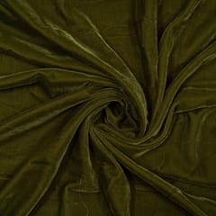 Olive Green Colour Velvet fabric