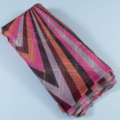 Pink Colour Organza Print With Embroidered Fabric
