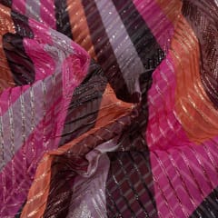 Pink Colour Organza Print With Embroidered Fabric