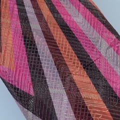 Pink Colour Organza Print With Embroidered Fabric