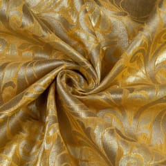 Yellow Colour Chanderi Jacquard fabric