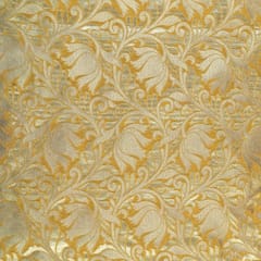 Yellow Colour Chanderi Jacquard fabric