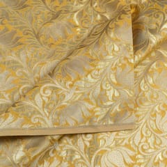 Yellow Colour Chanderi Jacquard fabric
