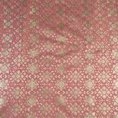 Peach Color Chanderi Jacquard fabric