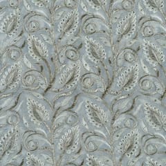 White Color Lucknowi Georgette Embroidery (1.10 Meter Piece)