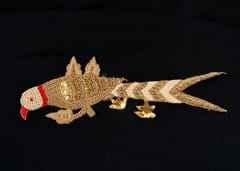 Brown Colour Hand Embroidered Parrot