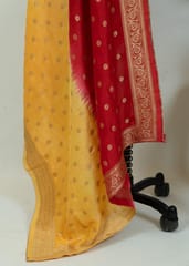 Red Yellow Colour Dola Banarsi Jacquard Duppata
